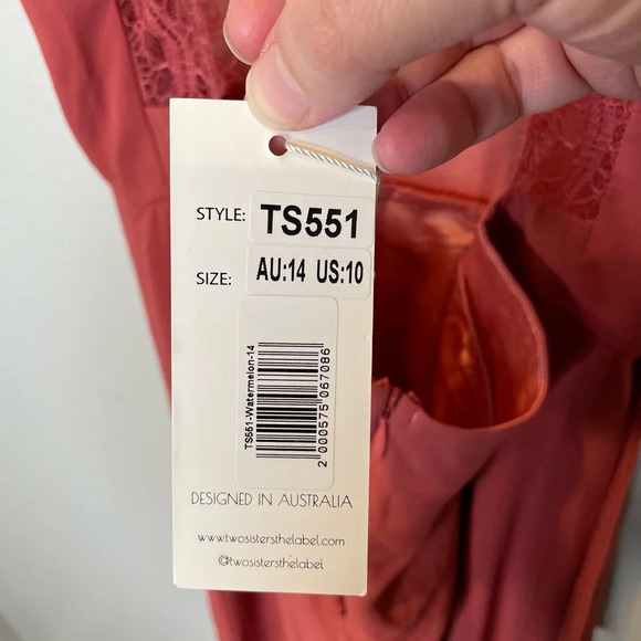 NWT Two Sisters The Label Aubree Dress In Watermelon Size US 10 - Picture 10 of 12